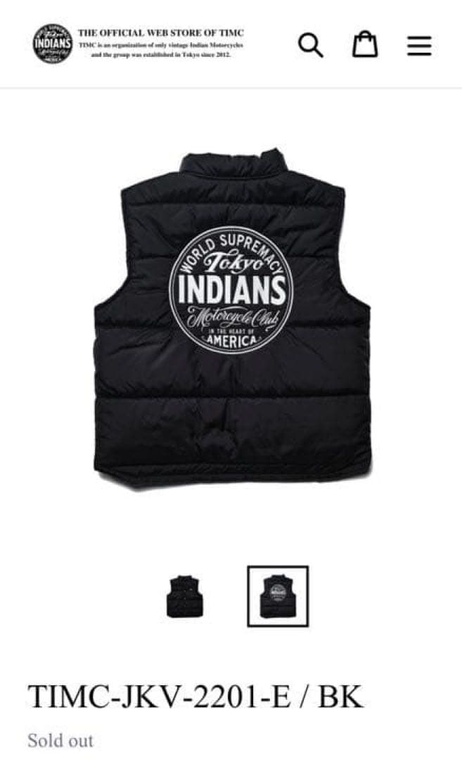 TOKYO INDIANS ダウンベスト 東京インディアンズ