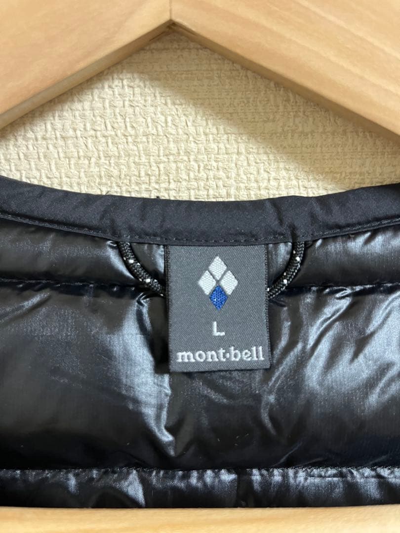 モンベル mont-bell ブラック ダウンベスト Lサイズ メンズ