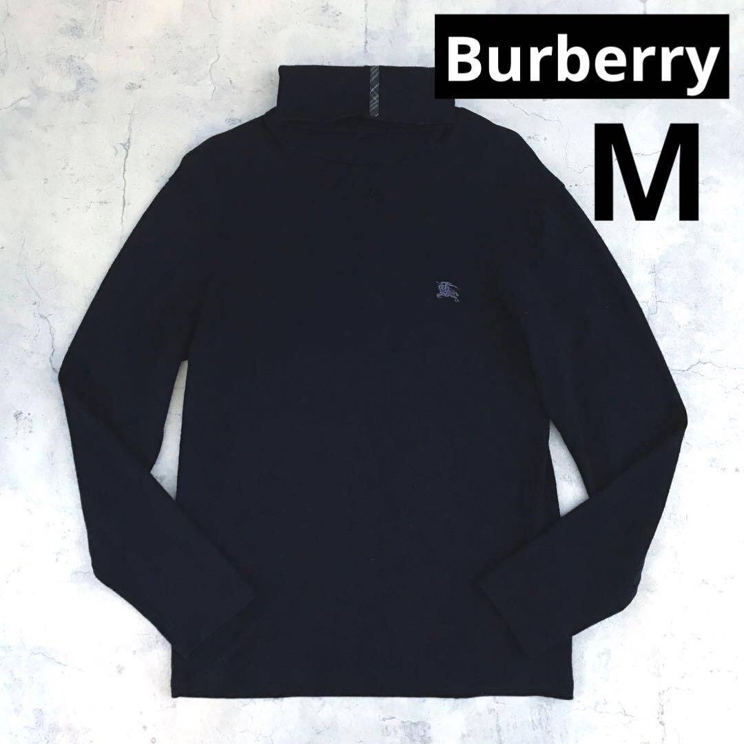 美品 タートルネック ニットM ネイビー Burberry バーバリー（値下げ）