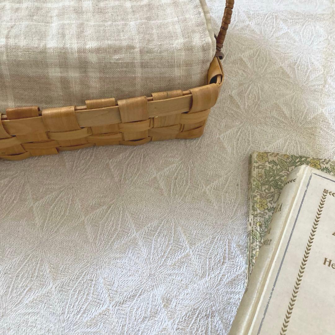 SWC216北欧ヴィンテージ1950s伝統織りリネンのテーブルクロス（特大サイズ