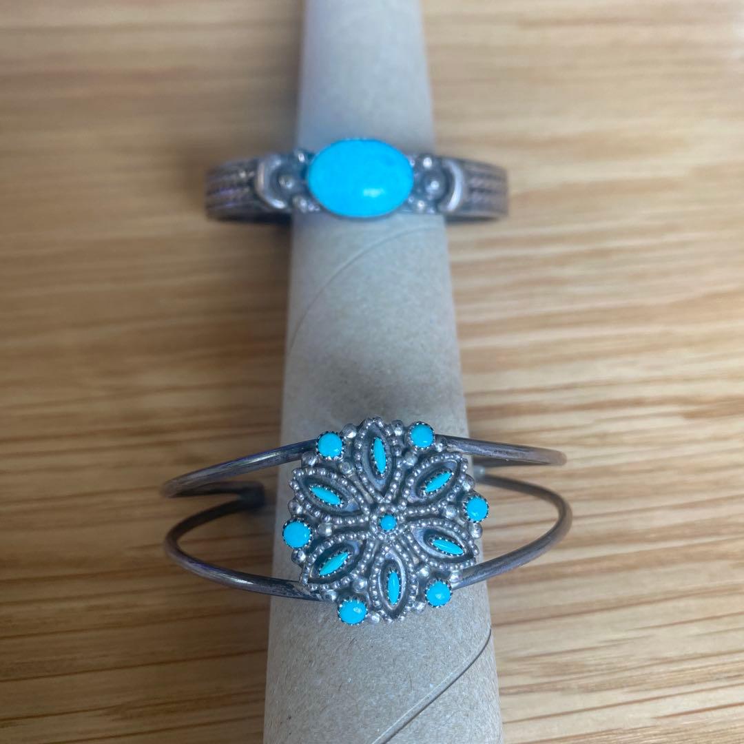 ターコイズ＆シルバーバングル