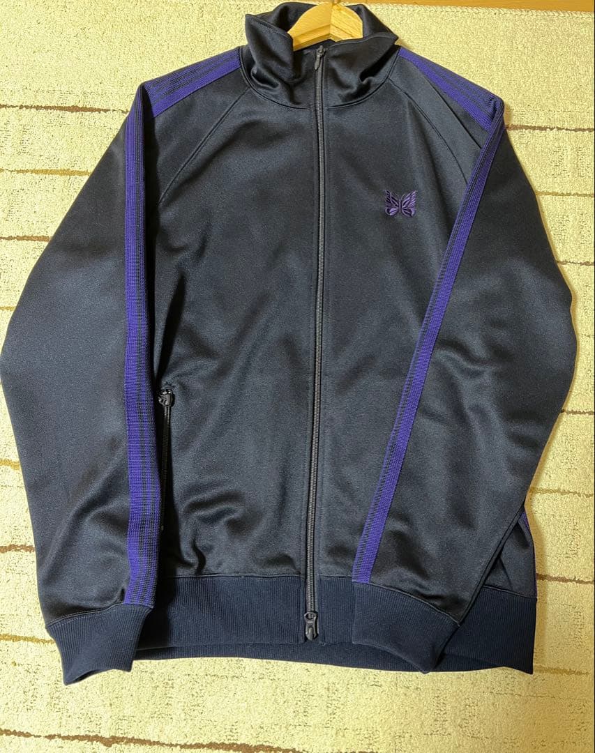 美品needles トラックジャケット　黒×紫　ニードルス　トラックトップ
