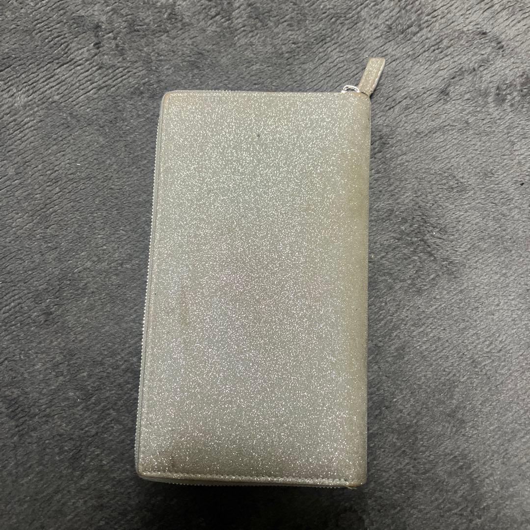 バレンシアガ　長財布　グリッター　キラキラ　銀色　シルバー