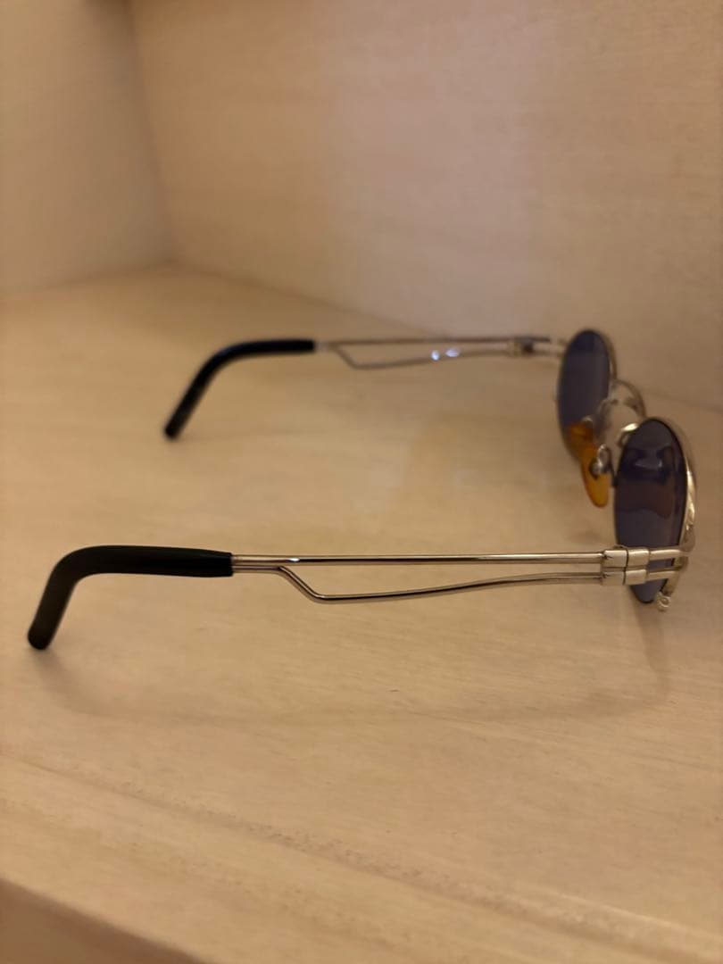 シルバーオーバル型ブルーレンズサングラスジャンポールゴルチェ56-3173