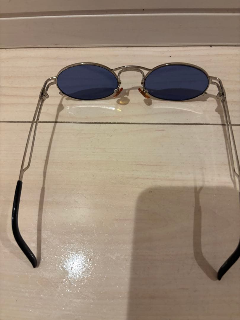 シルバーオーバル型ブルーレンズサングラスジャンポールゴルチェ56-3173