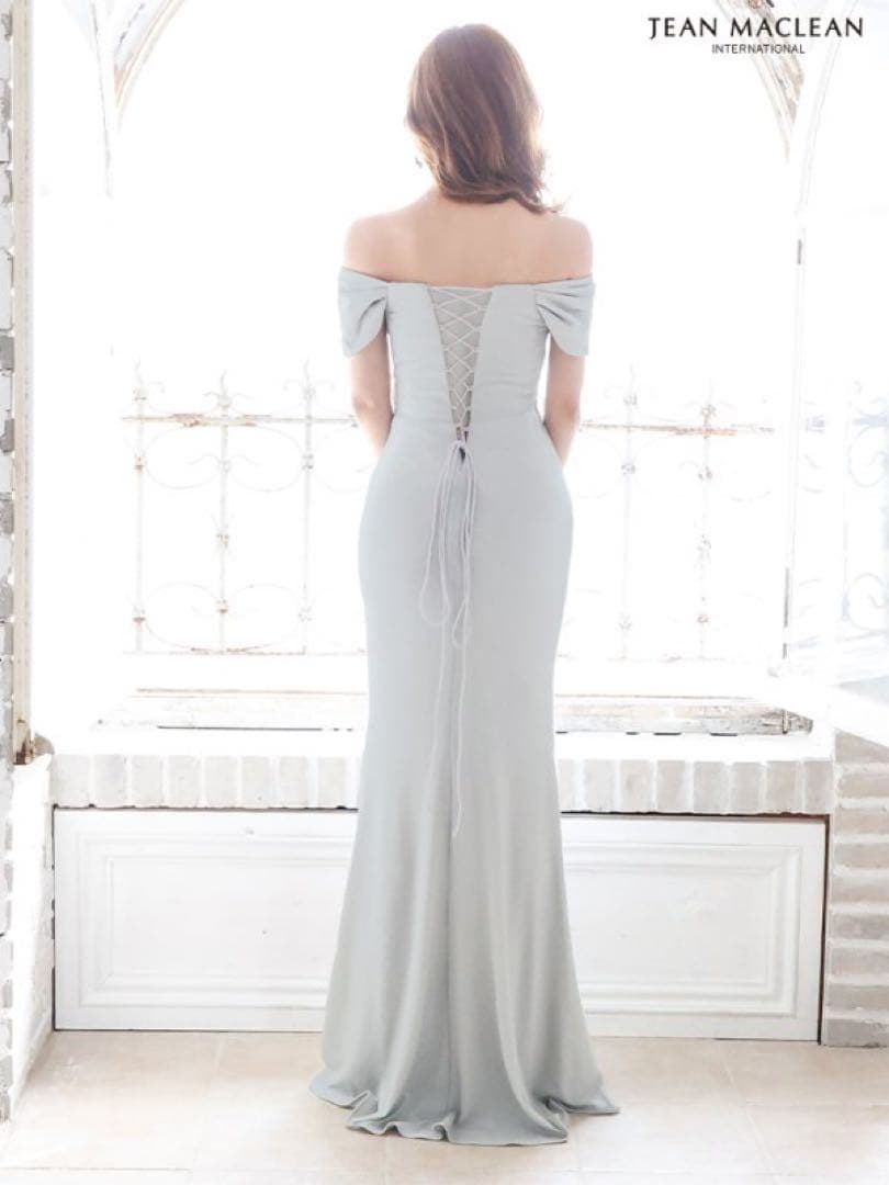 【美品】ジャンマクレーン ロングドレス シルバー Sサイズ