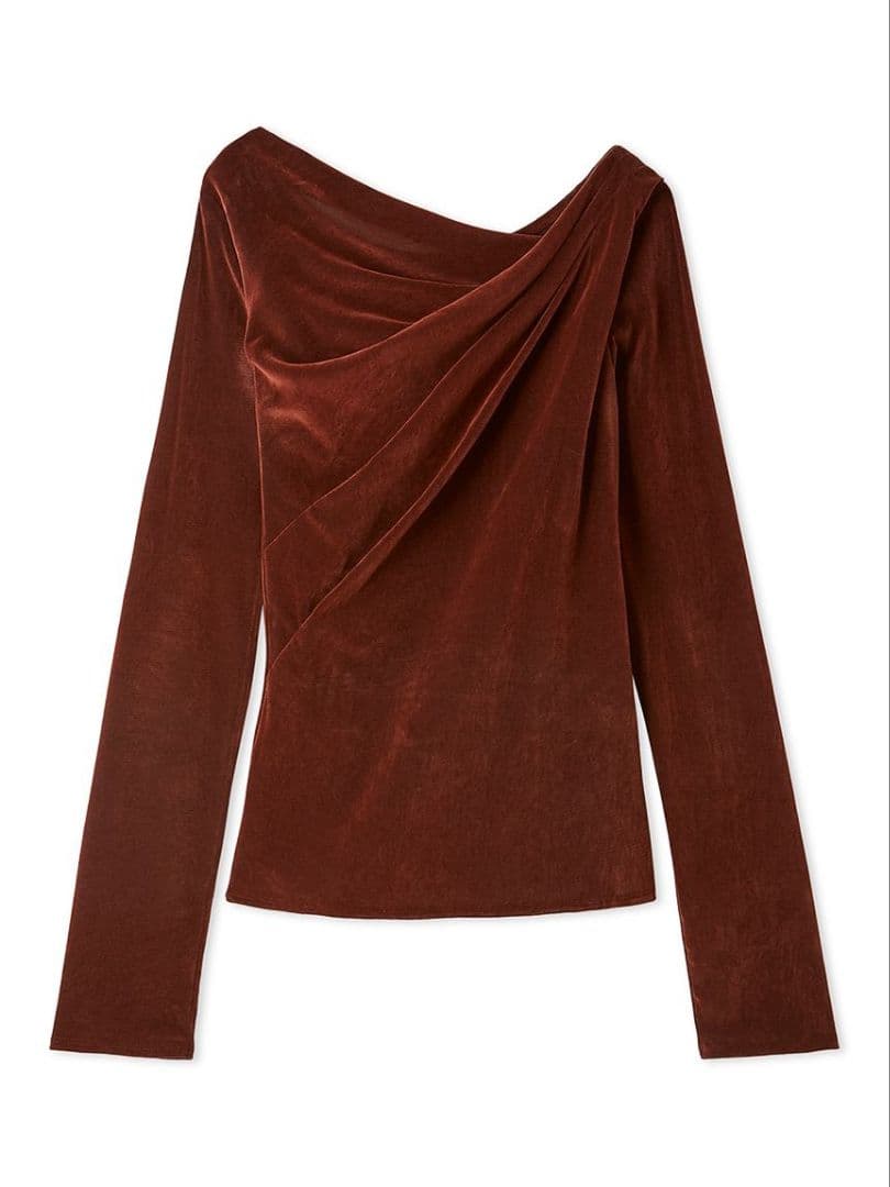 ☆人気完売☆フレイアイディー／アシメデコルテフロッキーチュールトップスRED新品