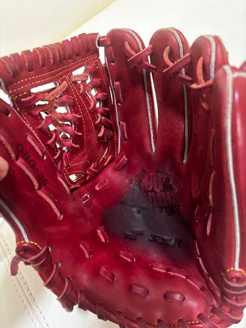 SSK 硬式 内野手用グローブ オイルベンハー赤 US BUFF LEATHER