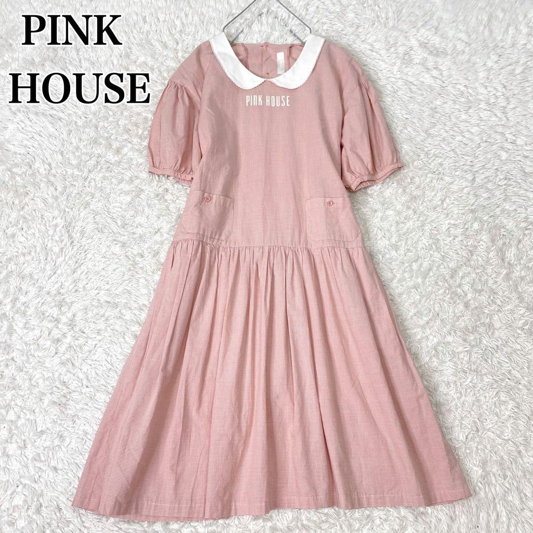 PINKHOUSE ピンクハウス ギンガムチェック襟付き ワンピース リボン
