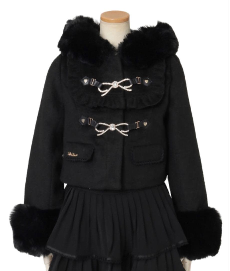 ビジューリボンショートフードコート LIZLISA 地雷 量産