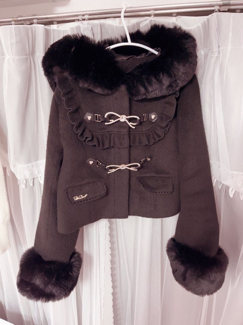 ビジューリボンショートフードコート LIZLISA 地雷 量産