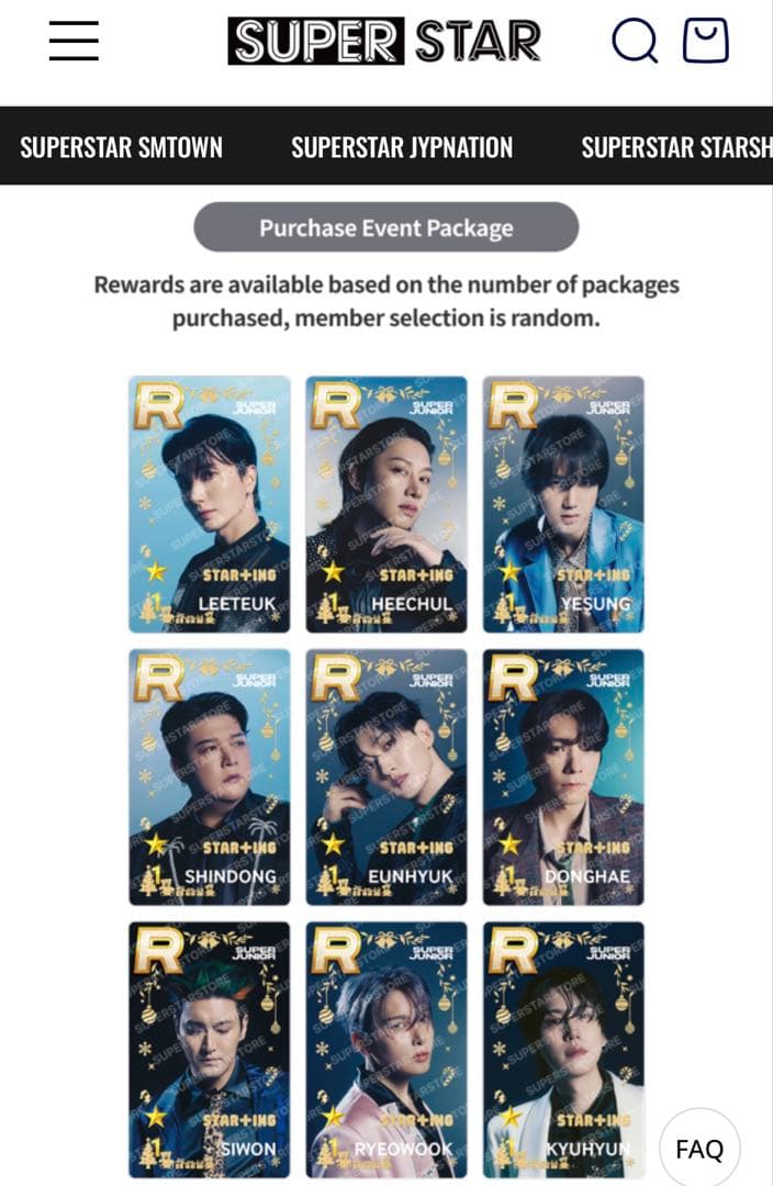 superstar smtown トレカ super junior ウニョク