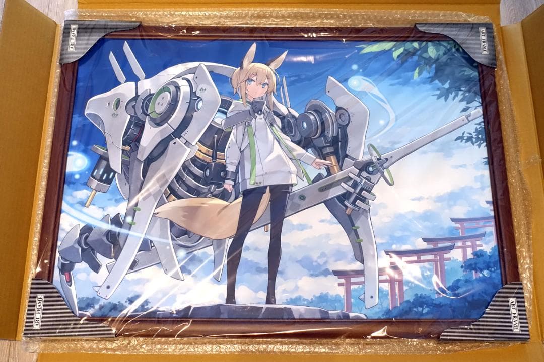 【絵師100人展12】複製原画 室埴ポコ 近接武装型狐娘(緑)