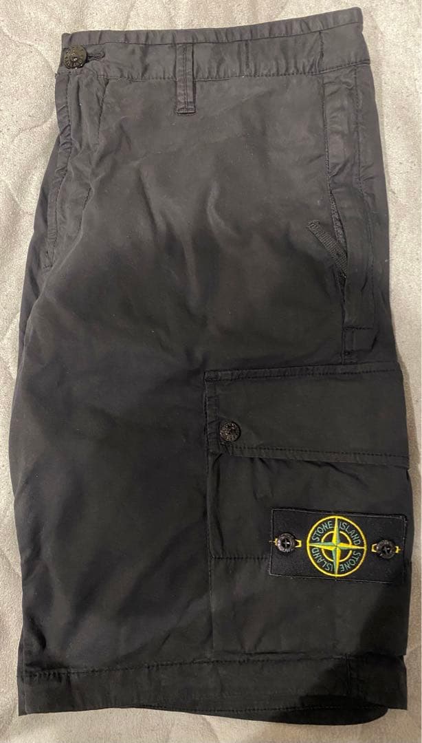 ストーンアイランド ブラックカーゴショートパンツ34
