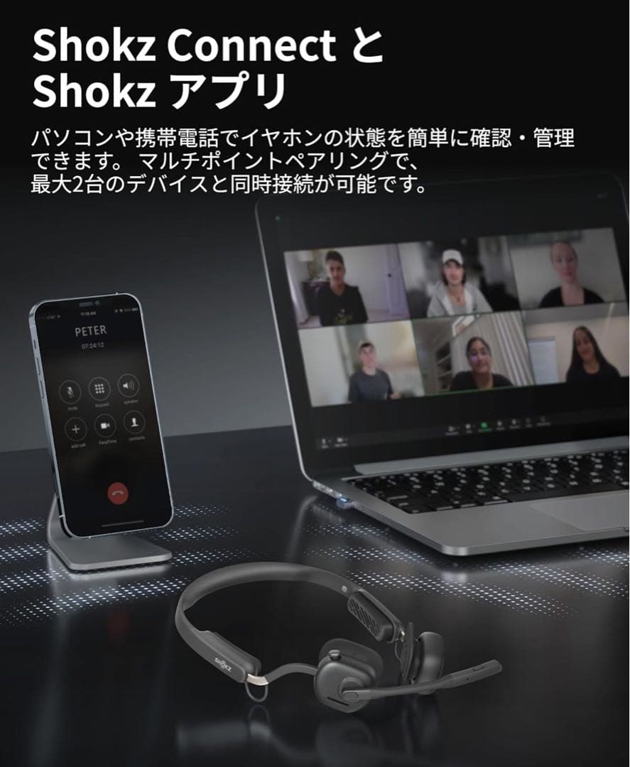 【新品未開封】SHOKZ OPENMEET ワイヤレスヘッドセット　イヤホン