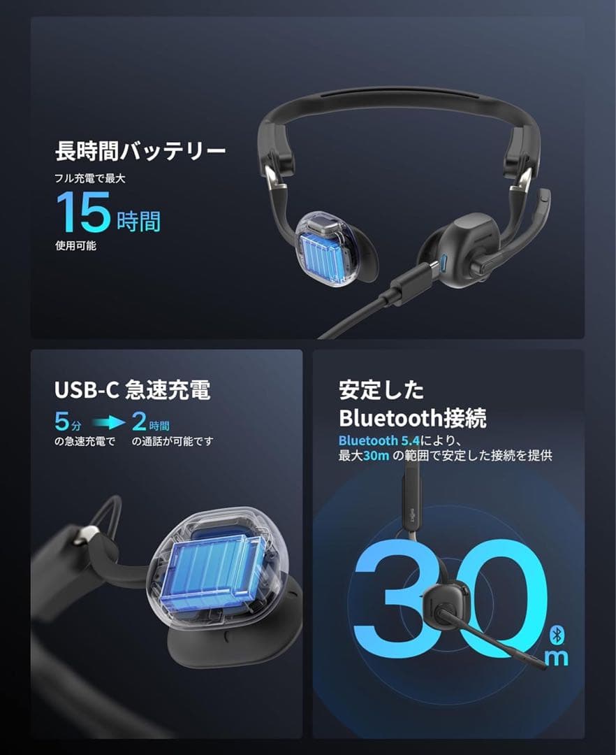 【新品未開封】SHOKZ OPENMEET ワイヤレスヘッドセット　イヤホン