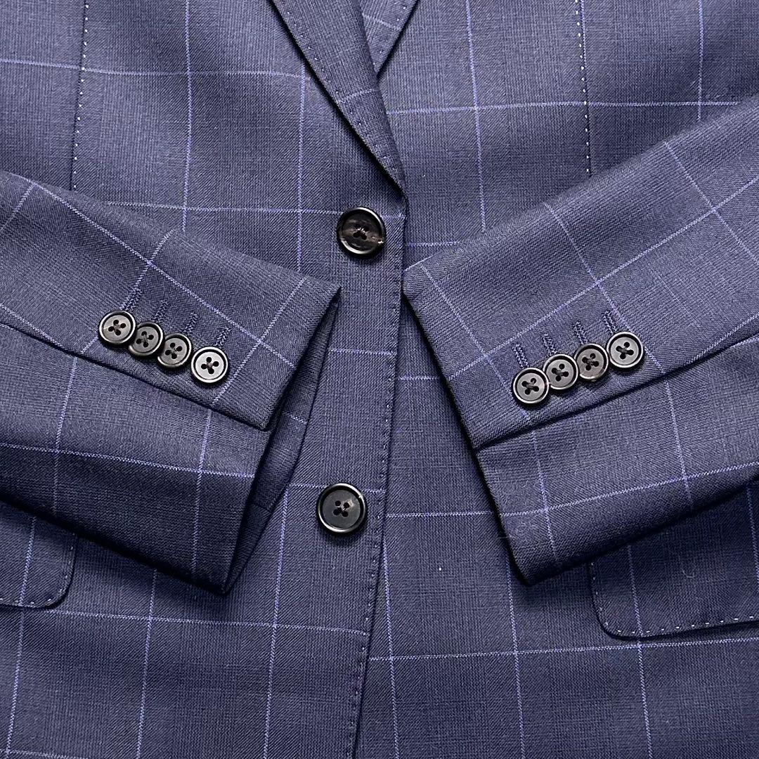 未使用級 現行 ポールスミス ドーメル 格子柄 花柄 総裏 セットアップ L2