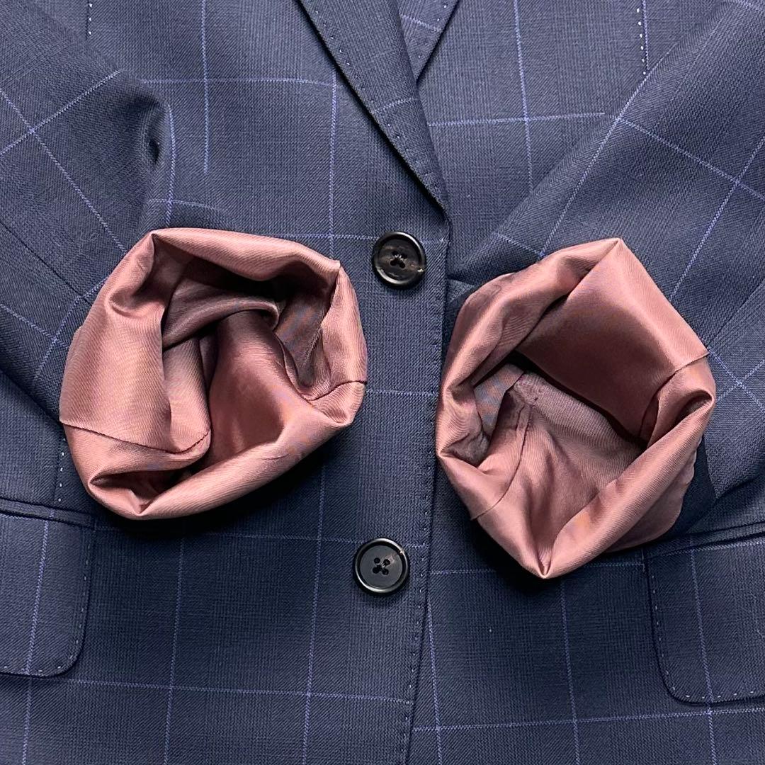 未使用級 現行 ポールスミス ドーメル 格子柄 花柄 総裏 セットアップ L2