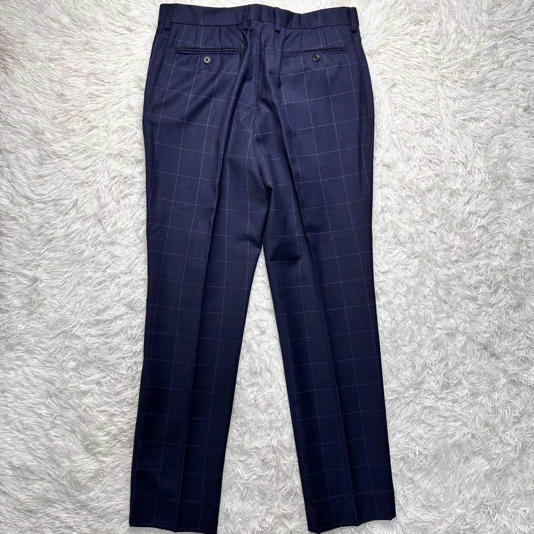 未使用級 現行 ポールスミス ドーメル 格子柄 花柄 総裏 セットアップ L2