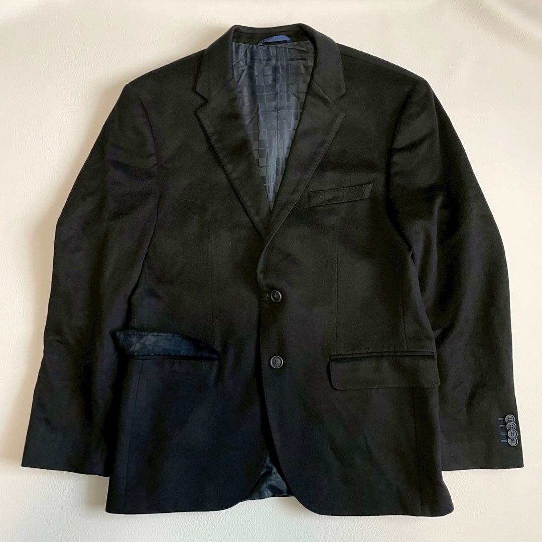 【ヒューゴボス】テーラードジャケット コロンボ 黒 48 カシミヤ