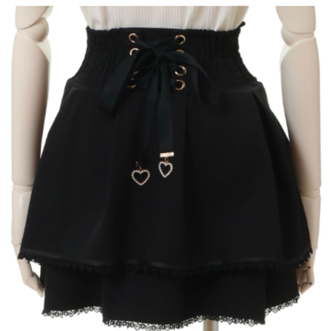 リズリサ LIZLISA 2連リボンベルトスカパン ブラック