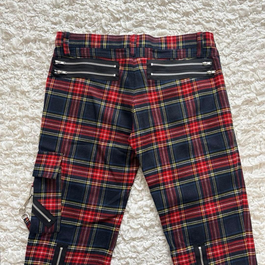 【美品】 666 ボンテージパンツ タータンチェック ジップ パンク 日本製