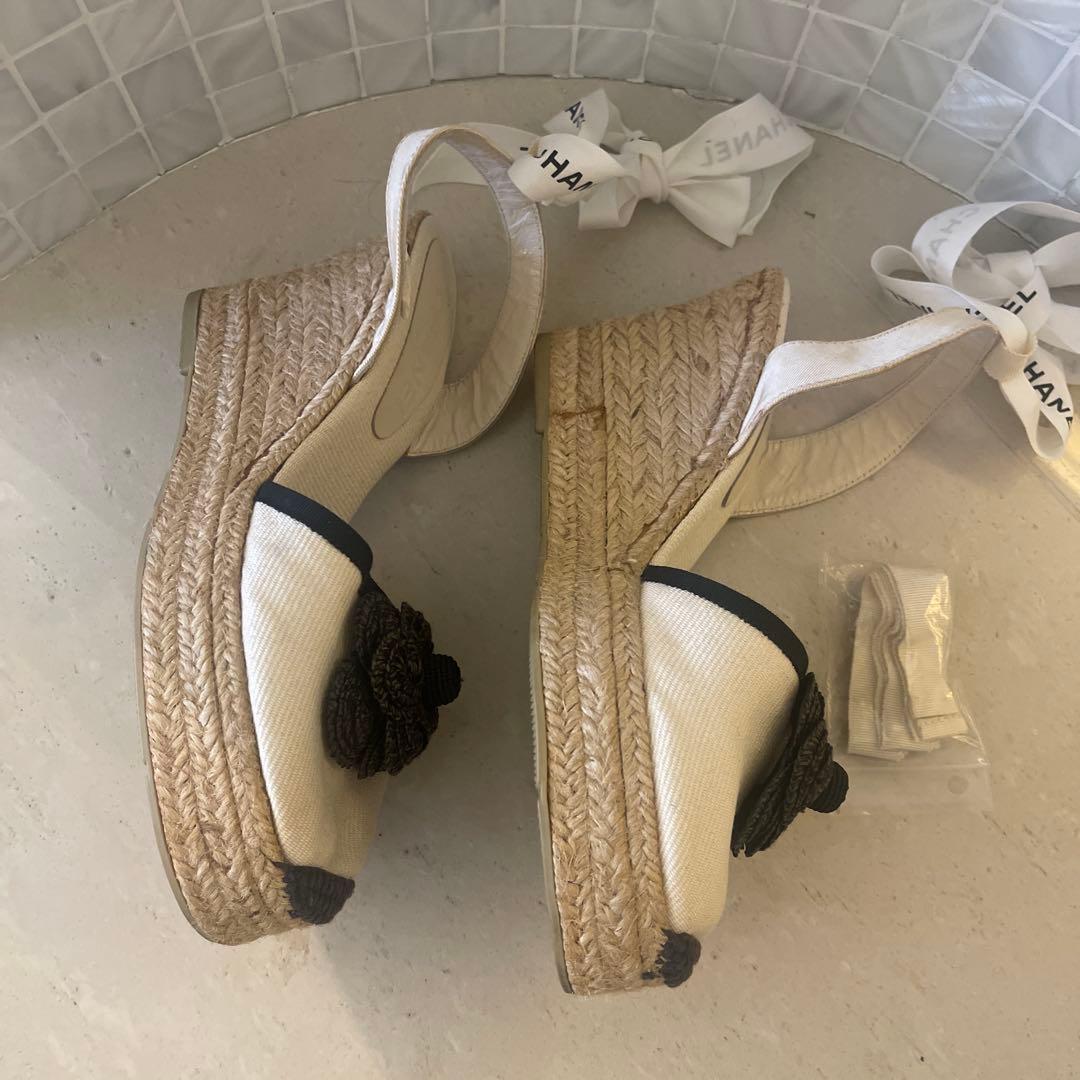 CHANELシャネル サンダルシューズカメリアココマーク ウェッジソール23cm