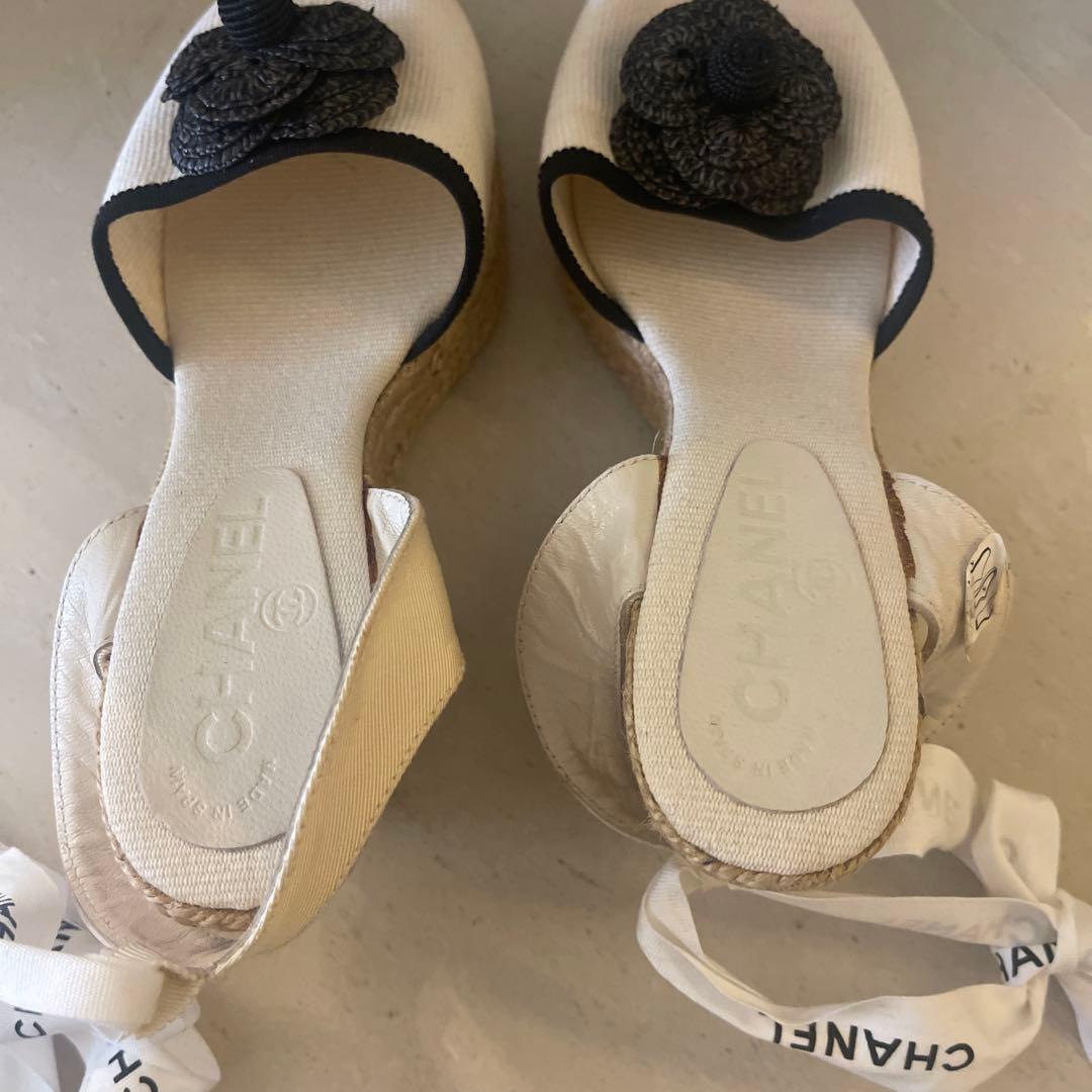 CHANELシャネル サンダルシューズカメリアココマーク ウェッジソール23cm