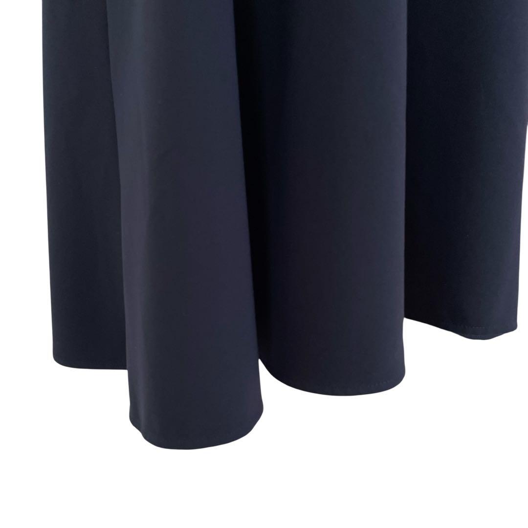 組曲 WEB限定コンフォータブルドレープ ワンピースAライン 紺 パール M