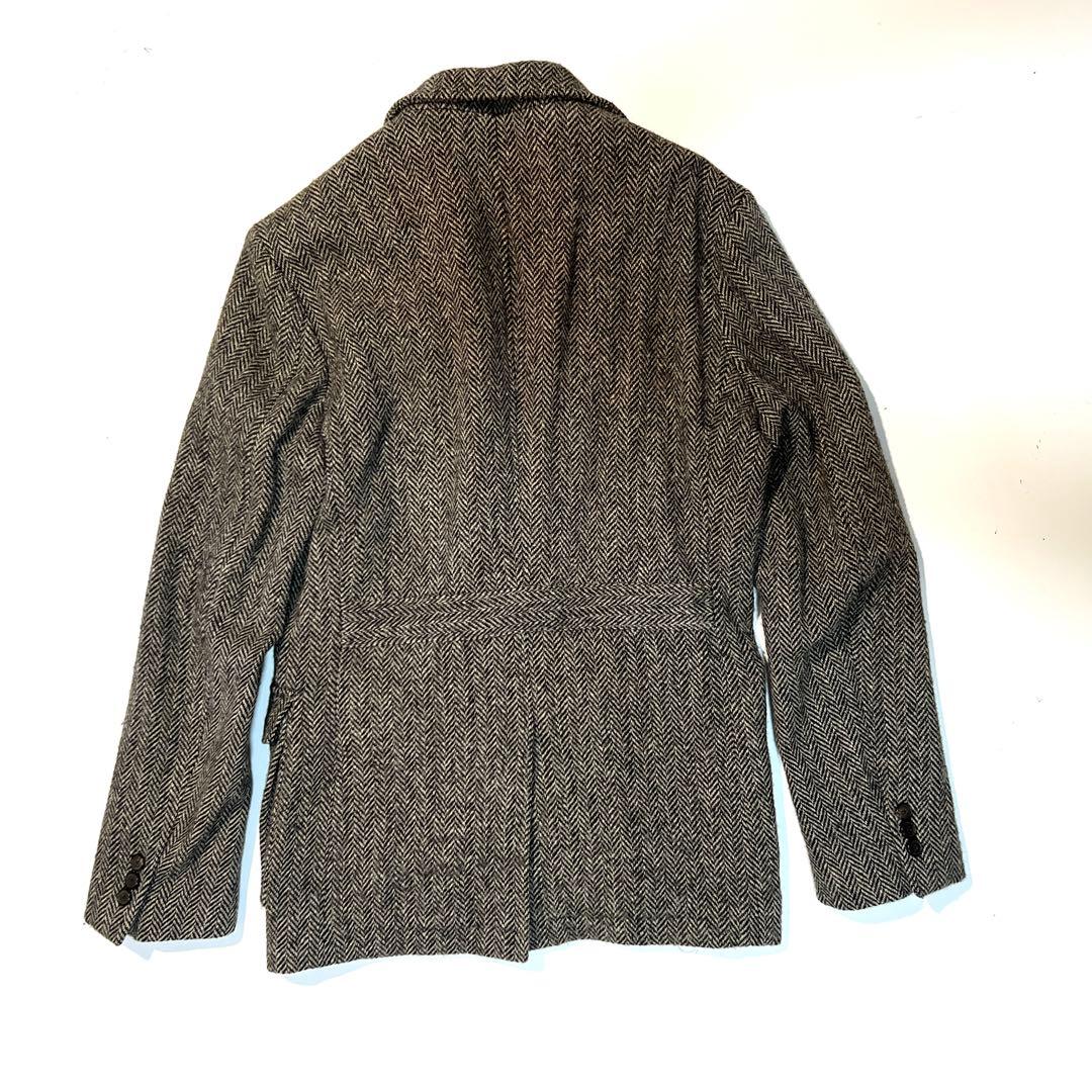 シップスハリスツイードヘリンボーン テーラードジャケット