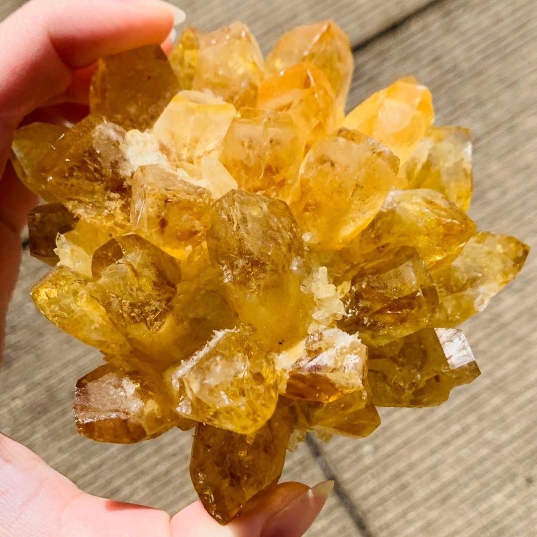 【⭐️魔除け開運の耀き⭐️】オレンジ色 ブラジル産 シトリン クラスター 天然石