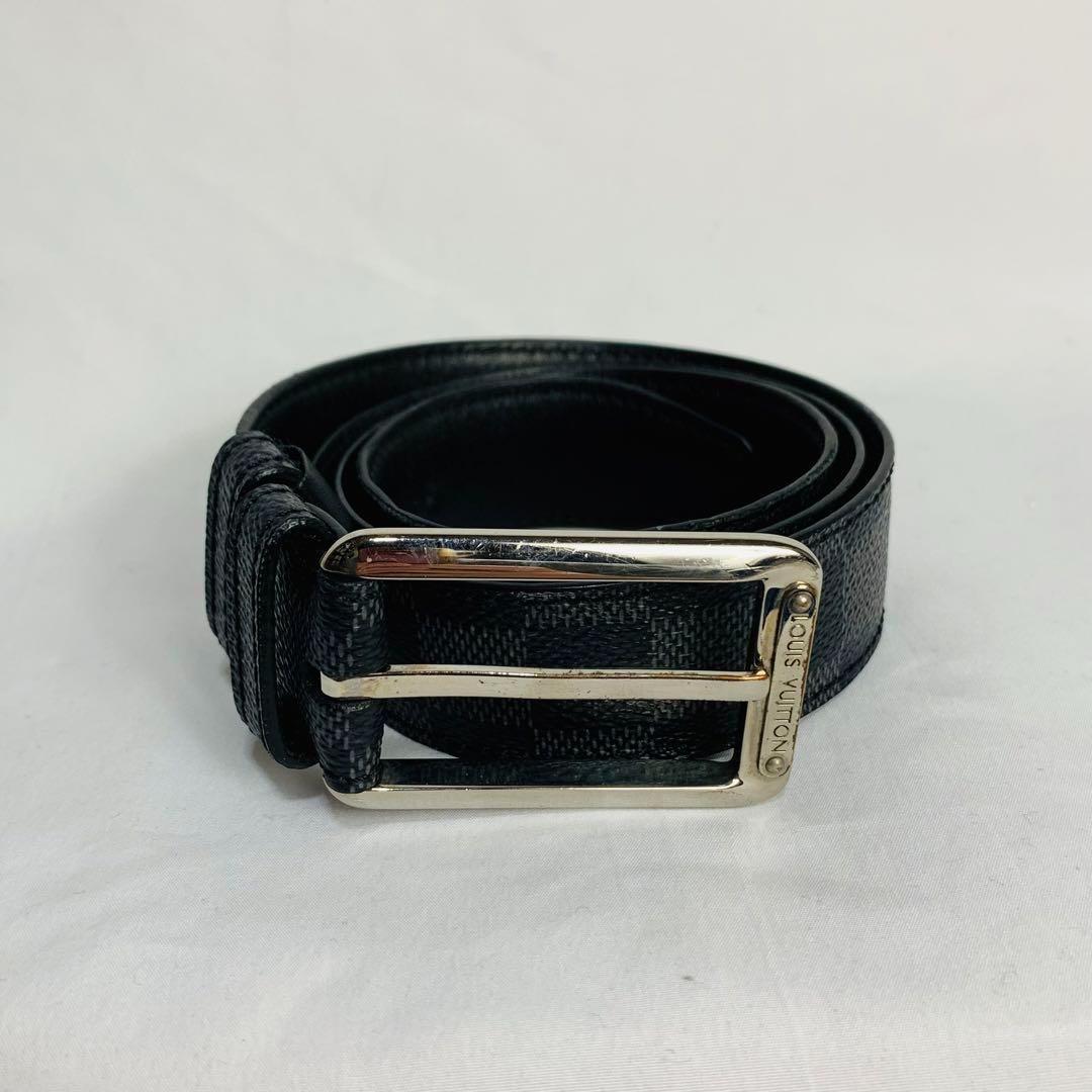 美品　ルイヴィトン　ダミエグラフィット サンチュールシアトル ベルト 黒