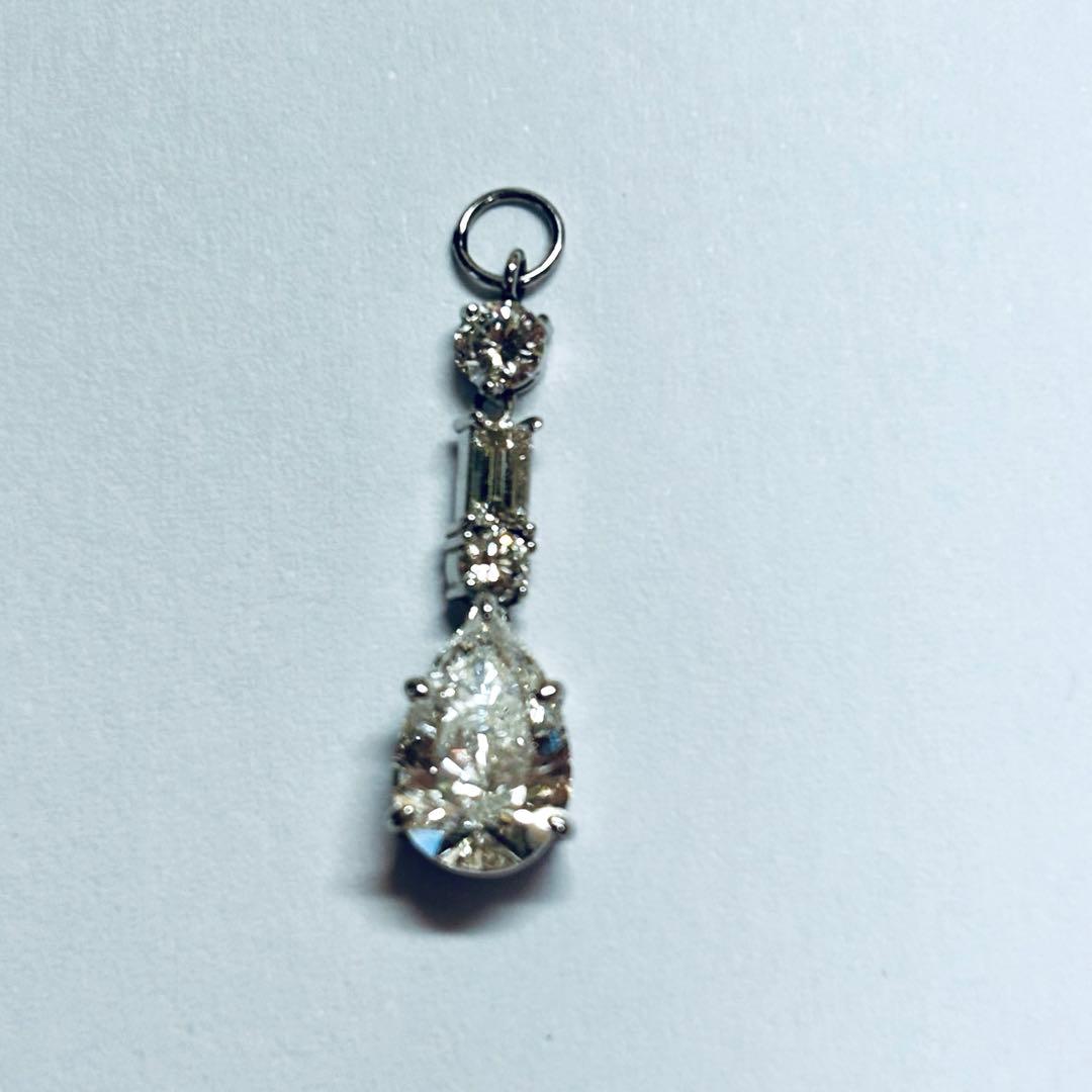 ★PT天然ダイヤモンドピアス、イヤリングチャーム