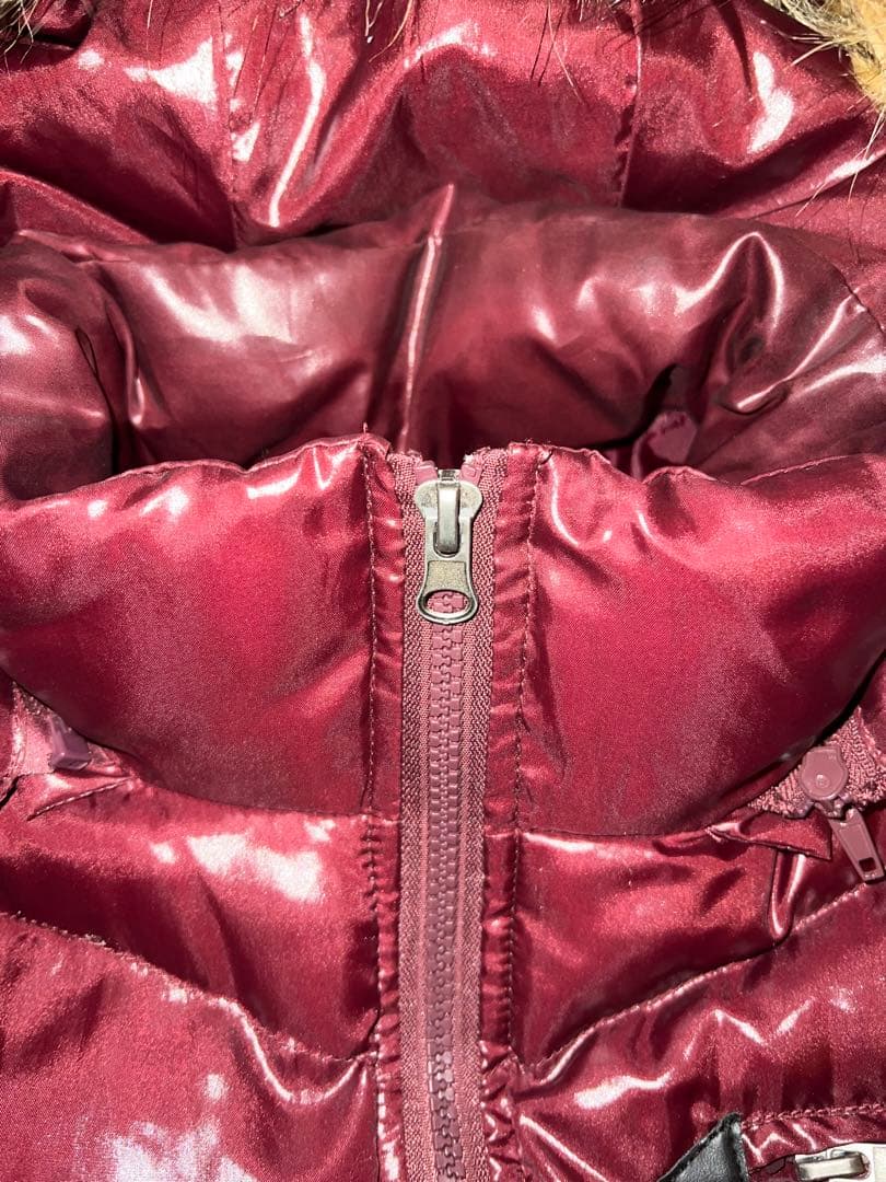 00s fur wine red down vest archive 平成 光沢