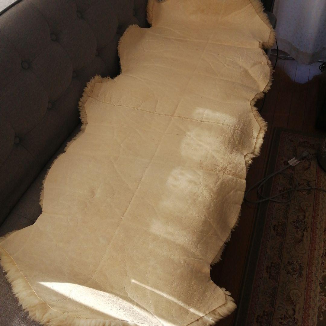 ラグマット羊皮　羊毛　２匹縫い合わせ　超特大　オーストラリア製