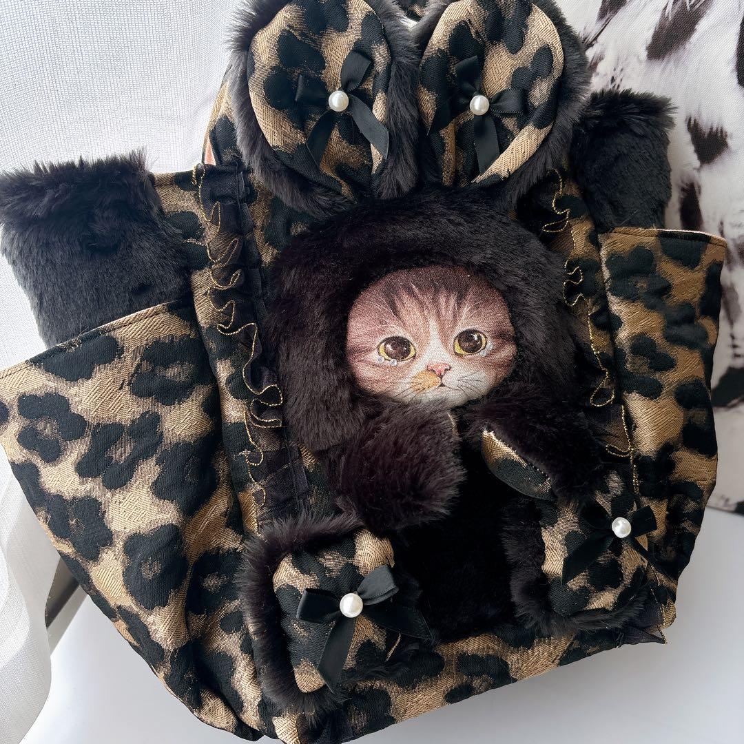 ね*】様 コヤンイサムチョン　バック　艶感ブラウン　花柄　ブラックファー