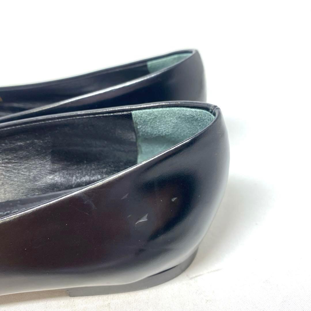 試着程度ルイヴィトン　サイズ表記「35」22.5 ブラックレザー　バレエシューズ