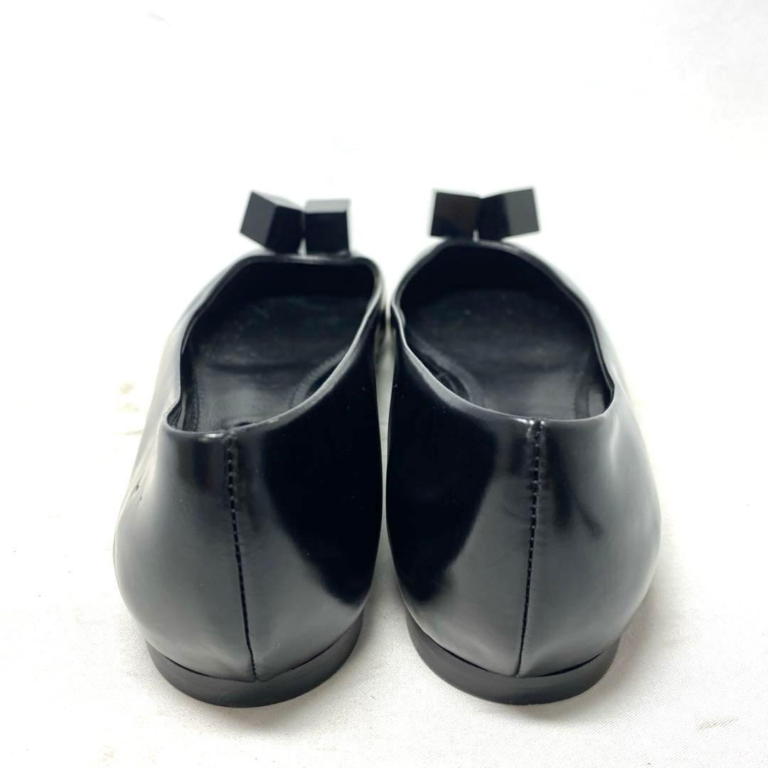 試着程度ルイヴィトン　サイズ表記「35」22.5 ブラックレザー　バレエシューズ