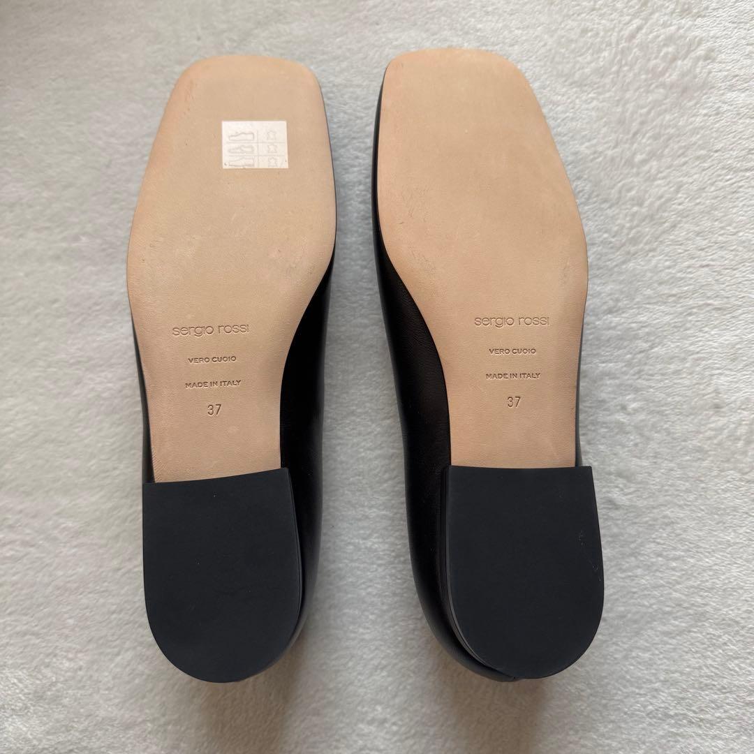 未使用品　sergio rossi ビジュー付きフラット 37 黒 クリスマス