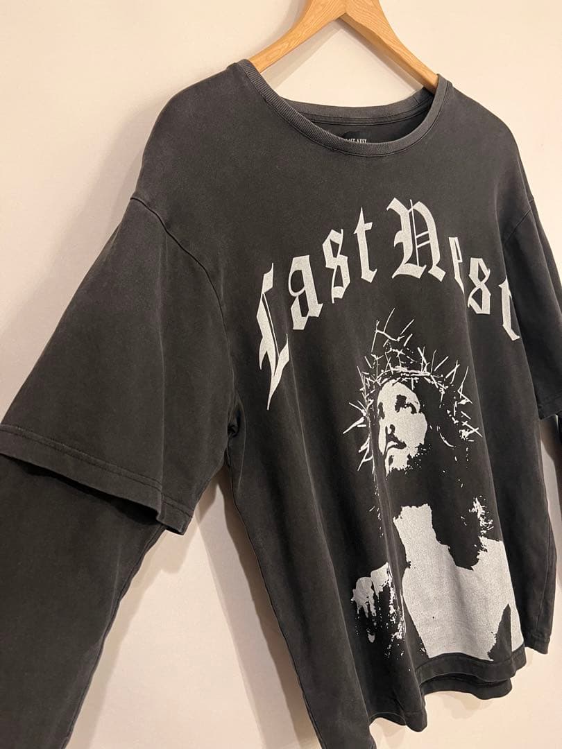 ★LAST NEST★ベロア調スタジャン Jesus layered tee M
