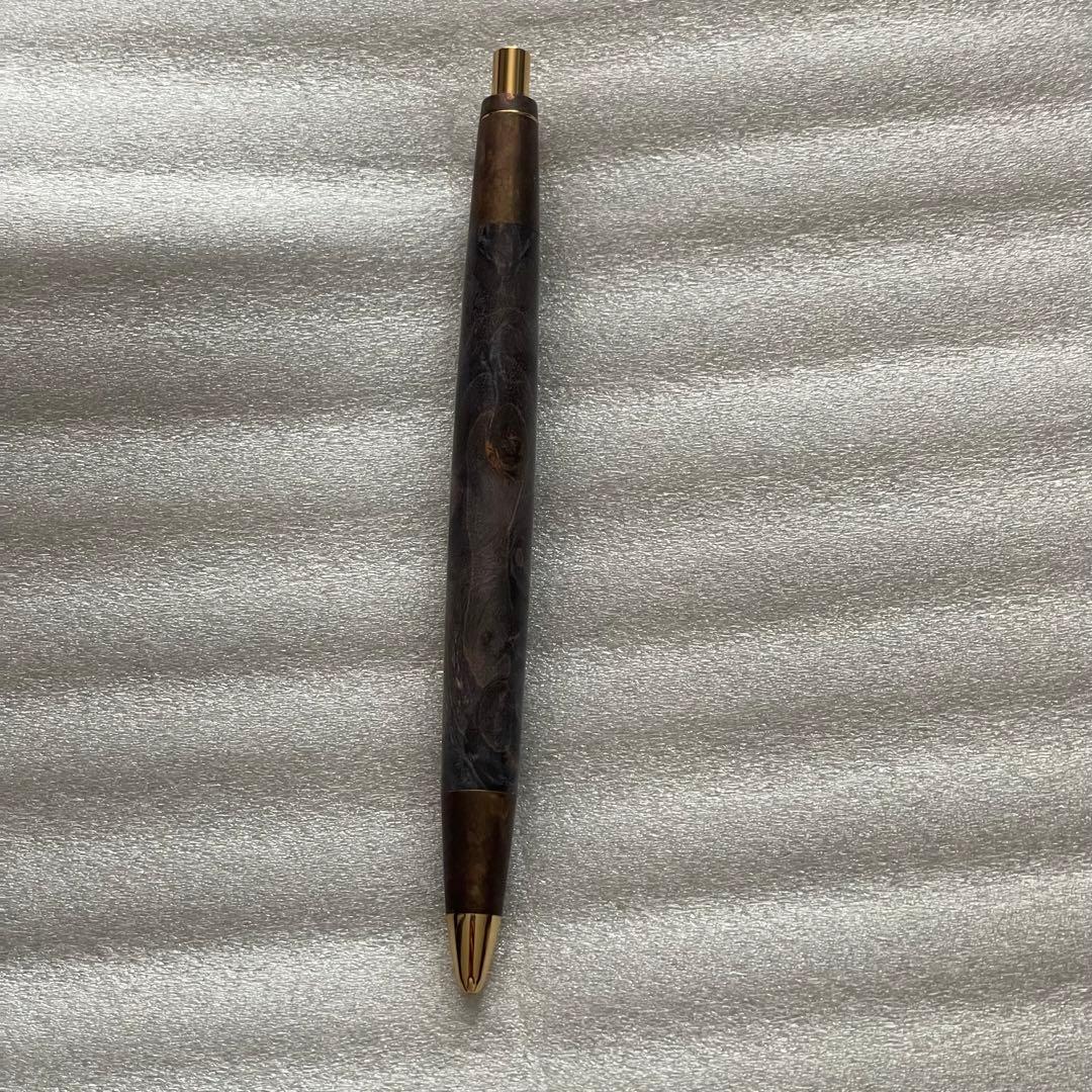 野原工芸楓スタビ斑紋孔雀色金具シャーペンゴールド金具