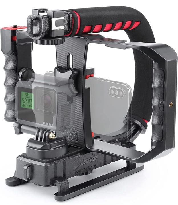 カメラアクションカメラカムコーダーとスマートフォン用のスマートフォンビデオリグ