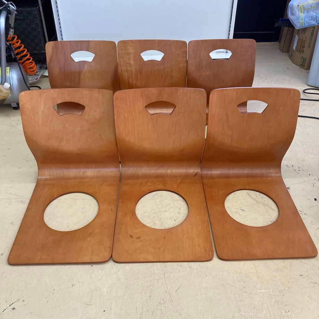 木製座椅 昭和レトロ 旅館 和室 6脚セット