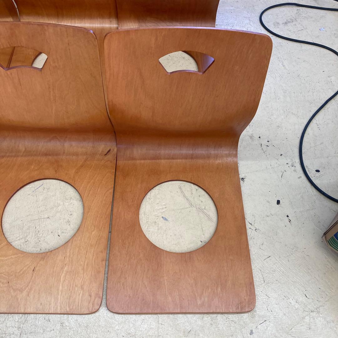 木製座椅 昭和レトロ 旅館 和室 6脚セット