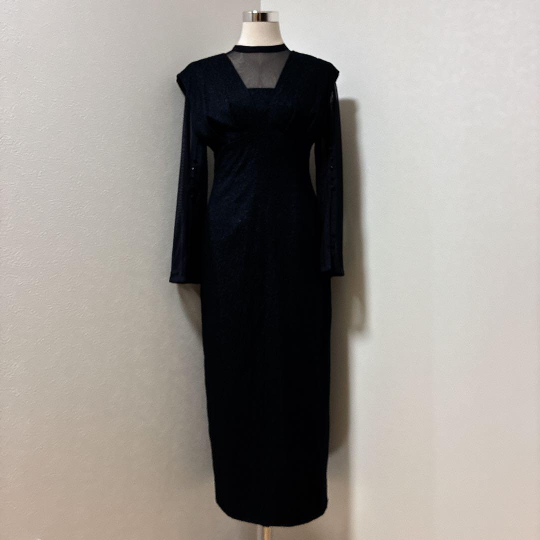 Vラインジャガードドレス / V line jacquard dress