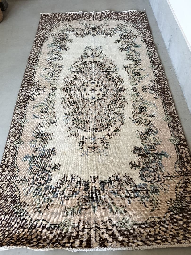 【はるさん専用】クリームとブラウンのトルコラグ　石田ゆり子さん　No.608