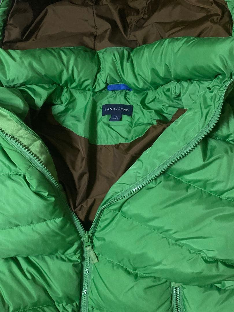 緑色 ダウンジャケット フード付き