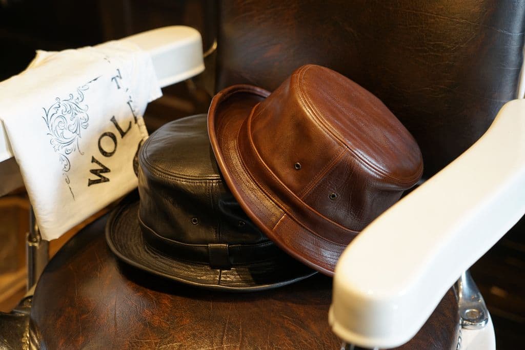 極美品　希少　ミスターファットマン　レザーハット　日本製　RRL　schott