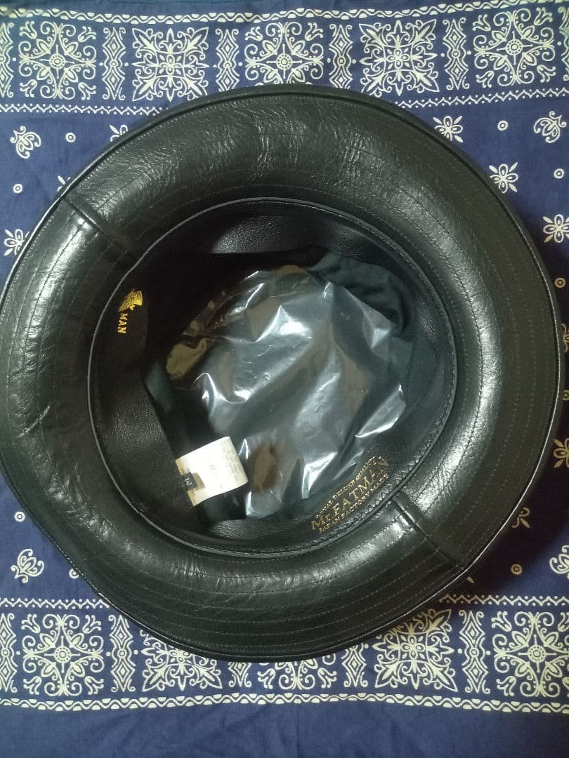 極美品　希少　ミスターファットマン　レザーハット　日本製　RRL　schott