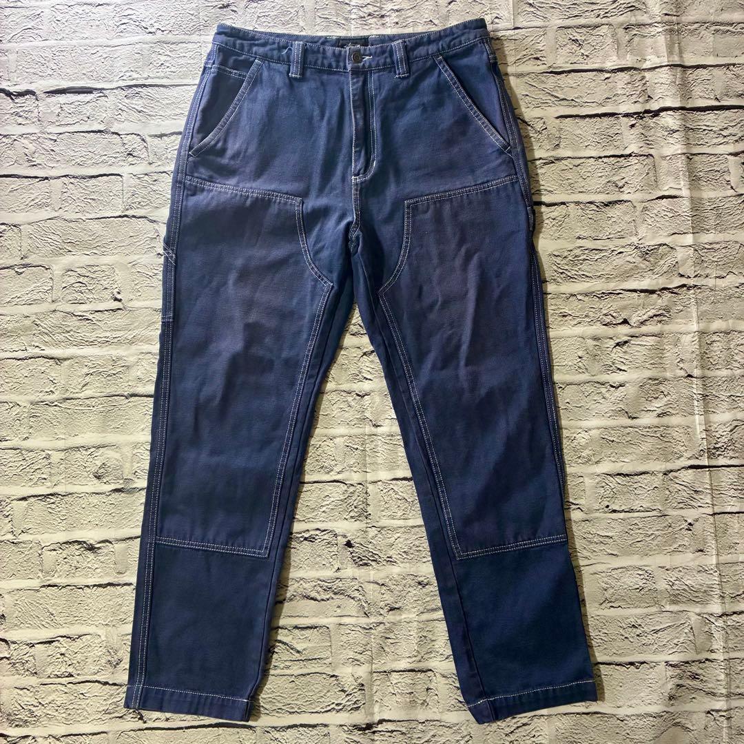 stussy ステューシー ダブルニーワークパンツ 32 ネイビー